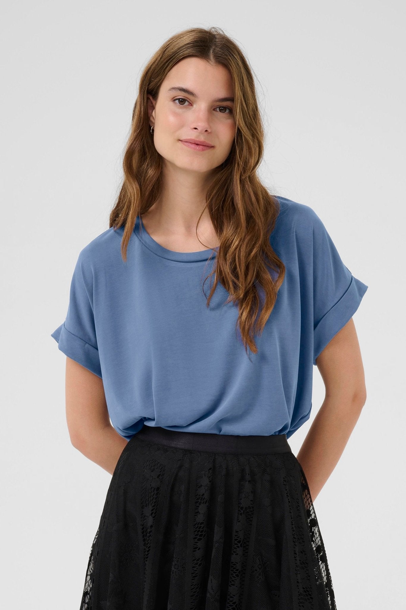 Kajsa T-shirt by Culture - Bijou Blue - Blue Sky Fashions & Lingerie