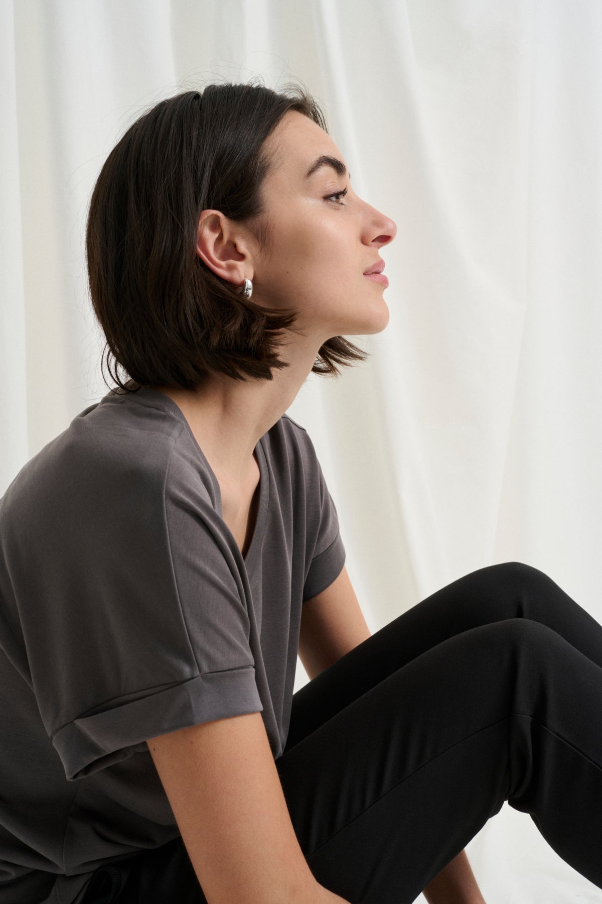 Kajsa T-shirt by Culture - Blackened Pearl - Blue Sky Fashions & Lingerie