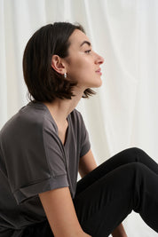 Kajsa T-shirt by Culture - Blackened Pearl - Blue Sky Fashions & Lingerie