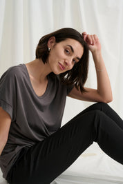 Kajsa T-shirt by Culture - Blackened Pearl - Blue Sky Fashions & Lingerie