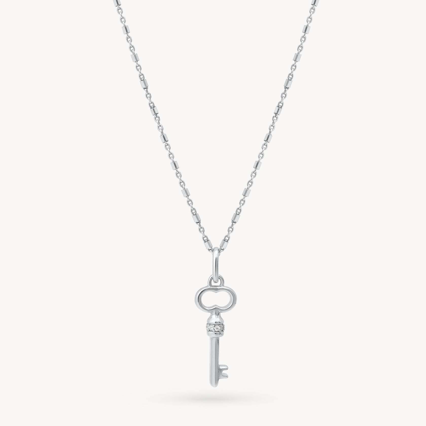 KEY TO YOUR HEART NECKLACE - SILVER VERMEIL - Blue Sky Fashions & Lingerie