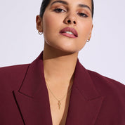 KEY TO YOUR HEART NECKLACE + SMALL HOOP EARRINGS SET - SILVER VERMEIL - Blue Sky Fashions & Lingerie