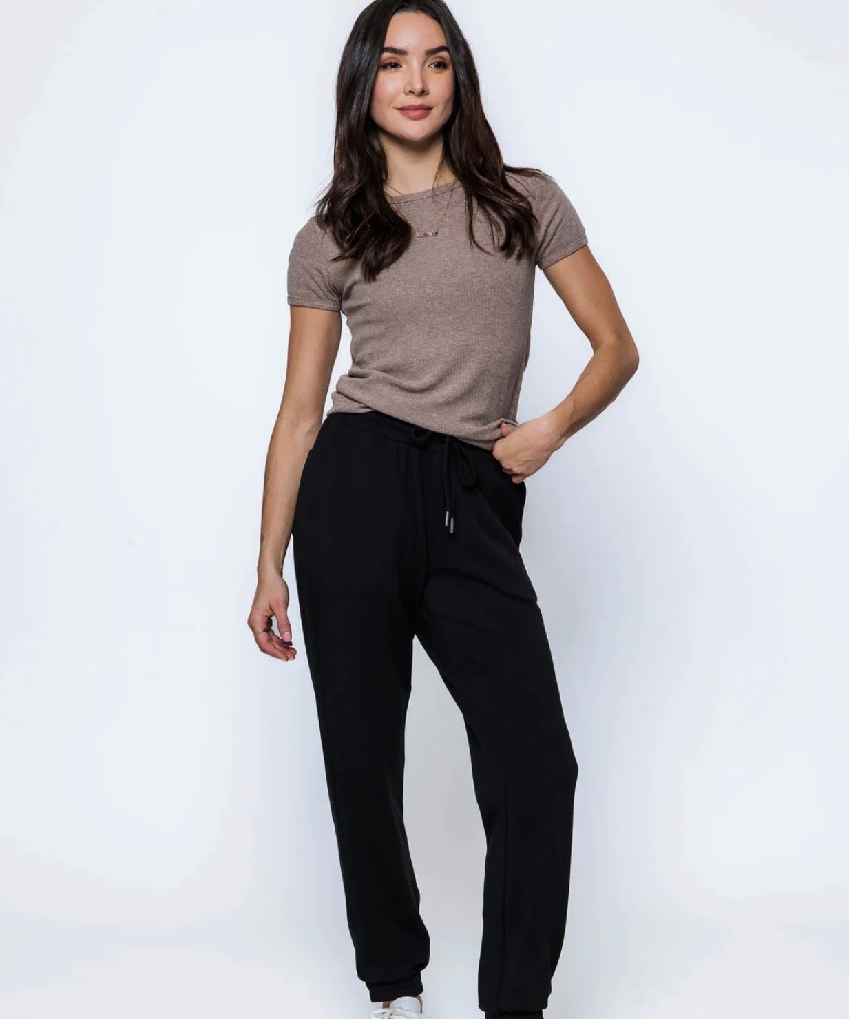Laina-Luxe Fleece Jogger by Orb - Black - Blue Sky Fashions & Lingerie