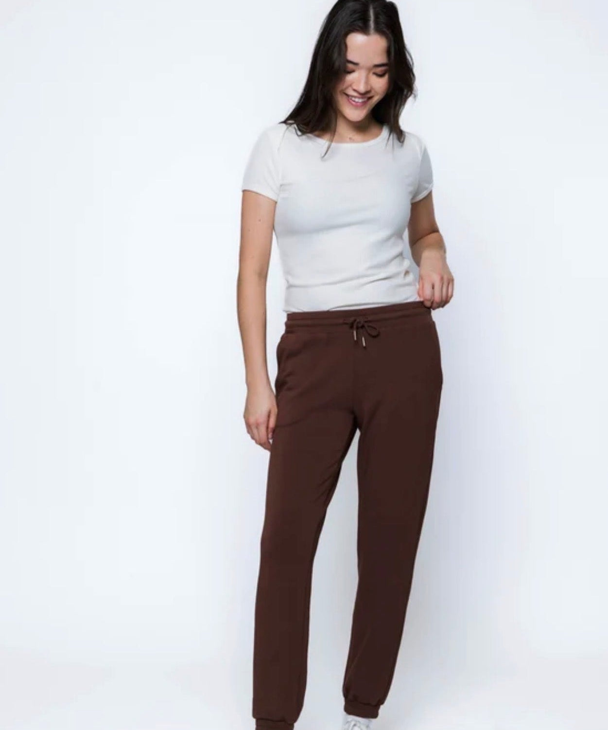 Laina-Luxe Fleece Jogger by Orb - Chocolate - Blue Sky Fashions & Lingerie