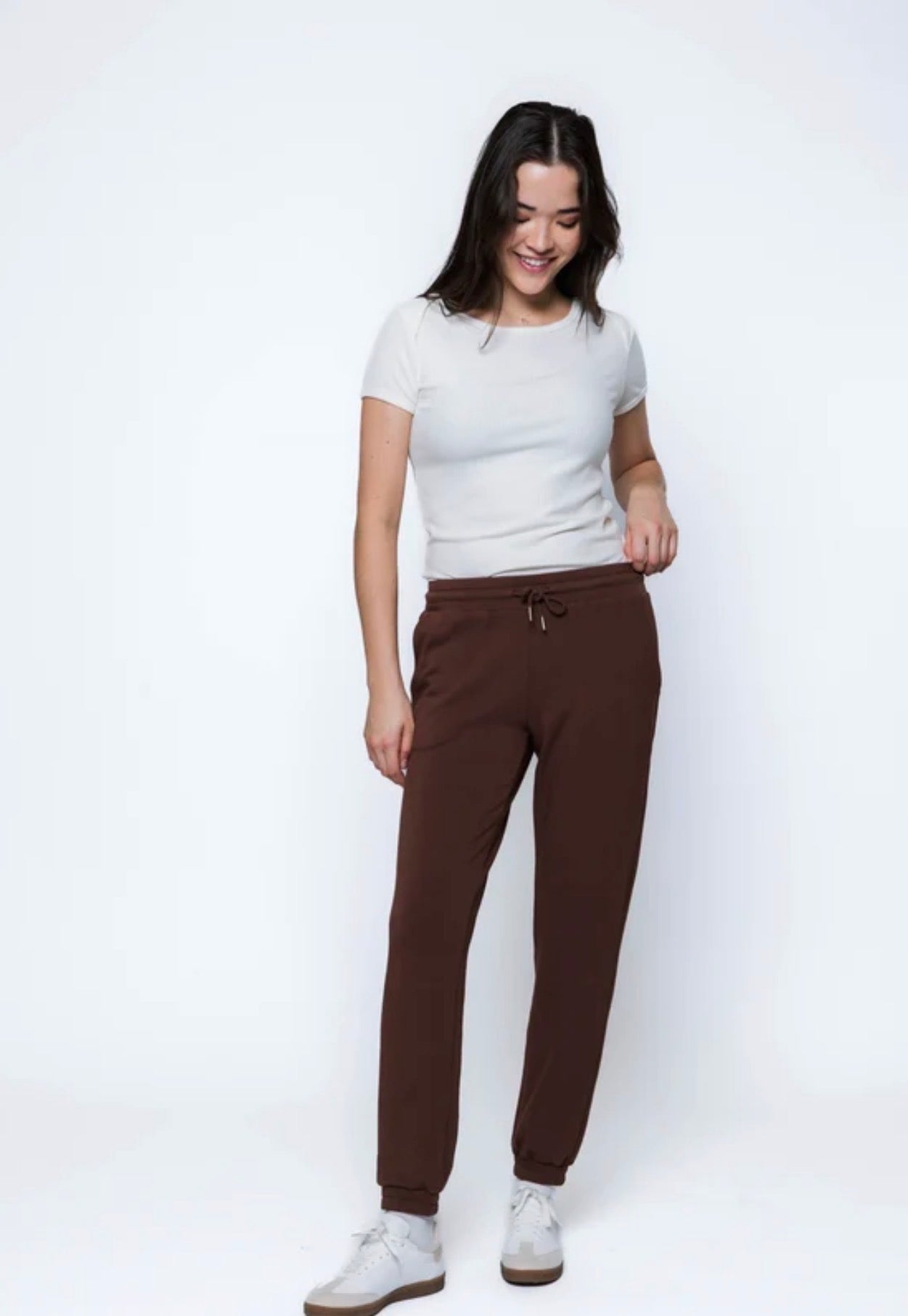 Laina-Luxe Fleece Jogger by Orb - Chocolate - Blue Sky Fashions & Lingerie