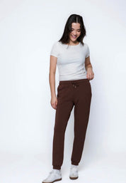 Laina-Luxe Fleece Jogger by Orb - Chocolate - Blue Sky Fashions & Lingerie