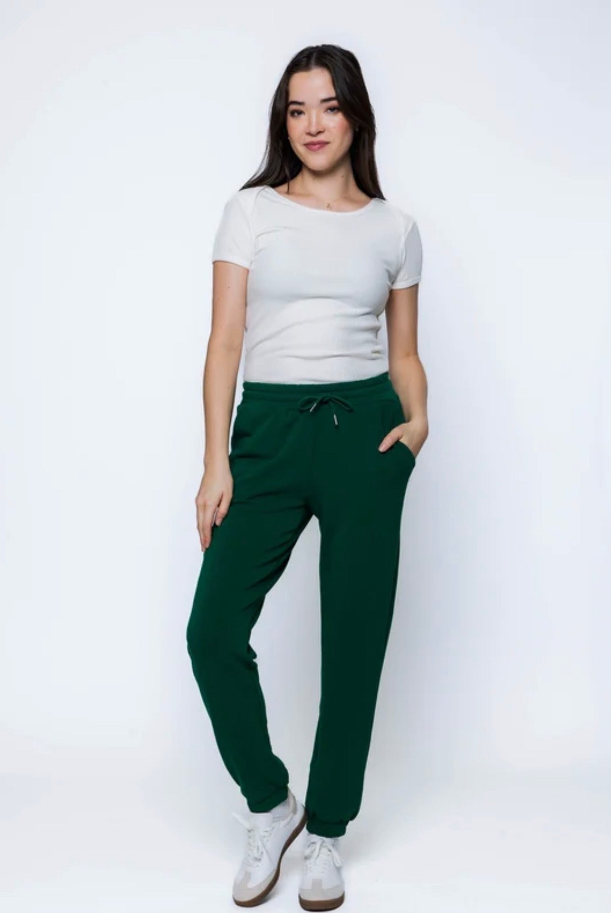 Laina-Luxe Fleece Jogger by Orb - Evergreen - Blue Sky Fashions & Lingerie