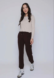 Laina - Luxe Fleece Jogger - Chocolate - Blue Sky Fashions & Lingerie