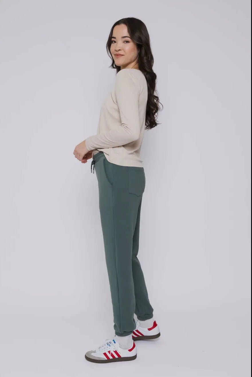 Laina - Luxe Fleece Jogger - Thyme - Blue Sky Fashions & Lingerie