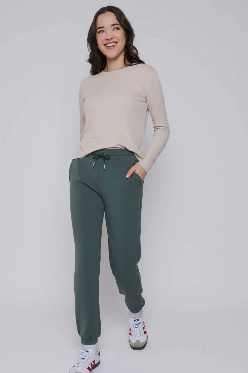 Laina - Luxe Fleece Jogger - Thyme - Blue Sky Fashions & Lingerie