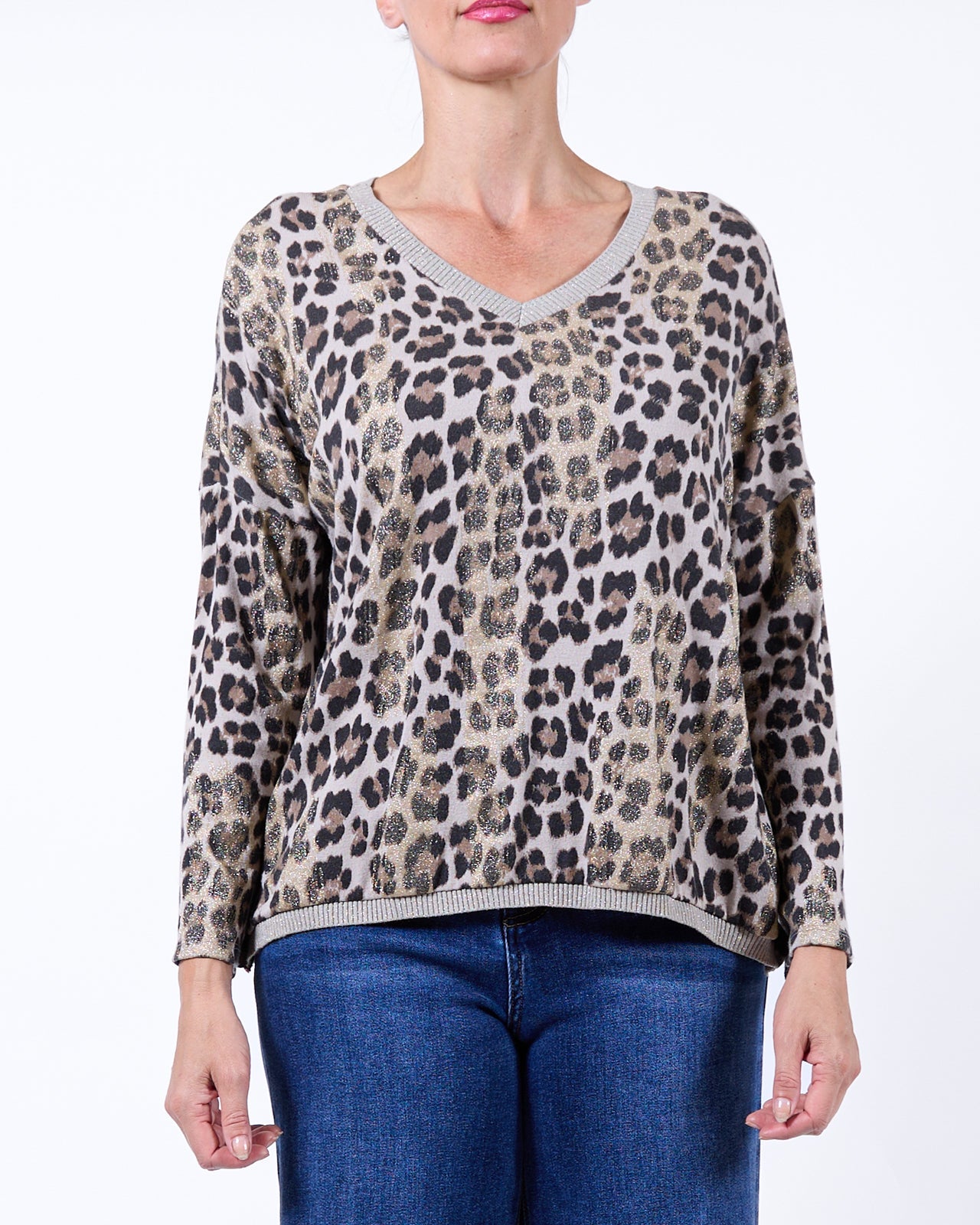 Leapard print Vneck sweater - Blue Sky Fashions & Lingerie