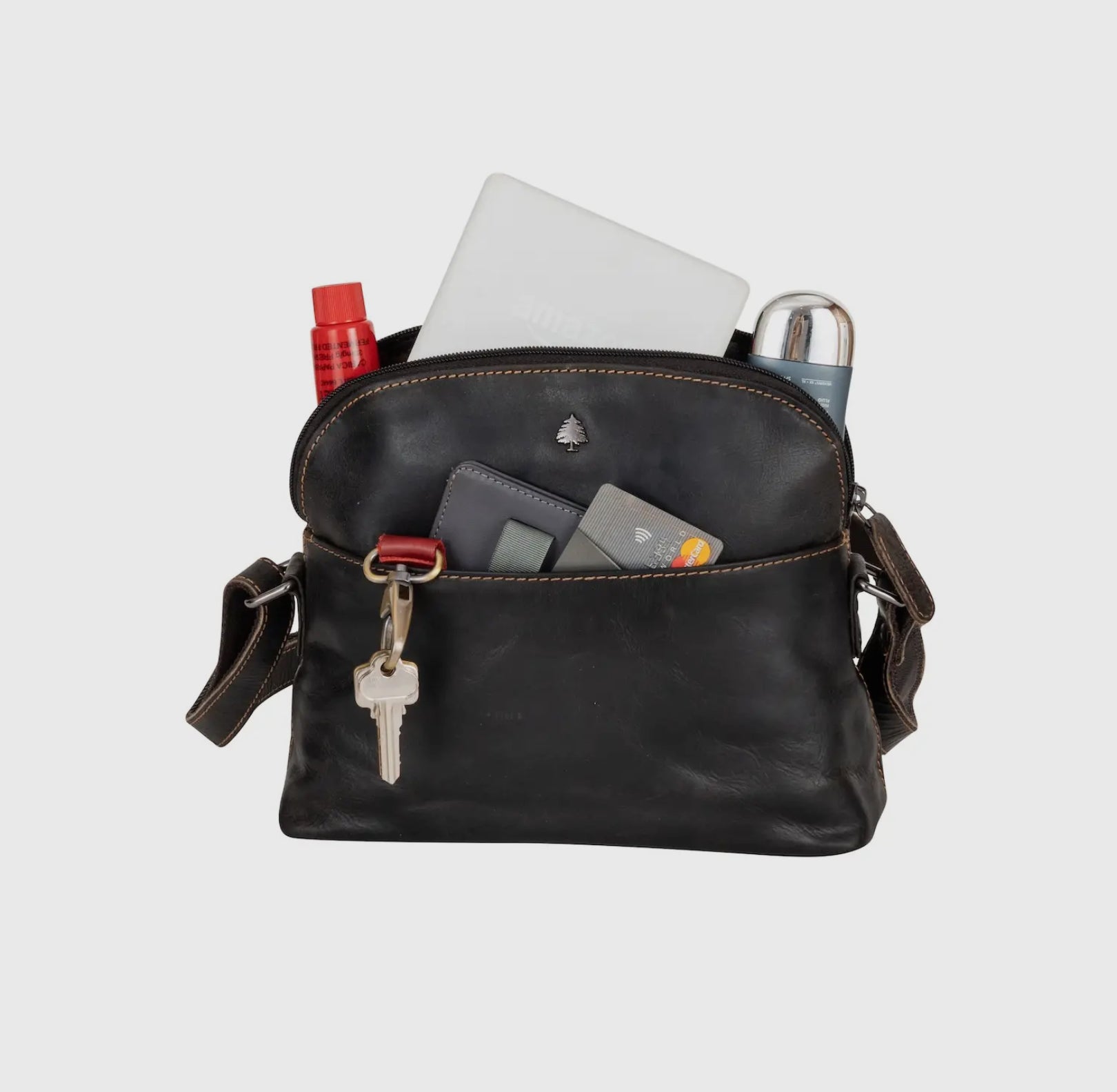 LEATHER SHOULDER BAG - HONEY in brown - Blue Sky Fashions & Lingerie