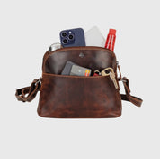 LEATHER SHOULDER BAG - HONEY in Sandal - Blue Sky Fashions & Lingerie