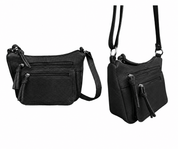 Leather V-shaped crossbody bag W006- black - Blue Sky Fashions & Lingerie
