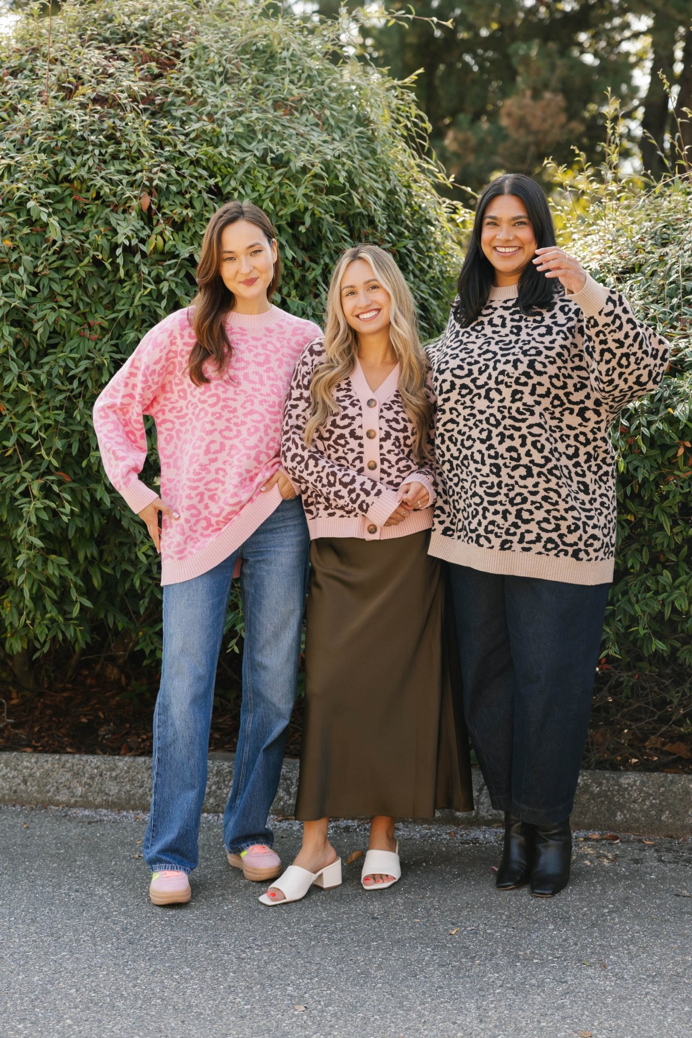 LEOPARD LONG SWEATER IN TAUPE/MIDNIGHT BLACK - Blue Sky Fashions & Lingerie