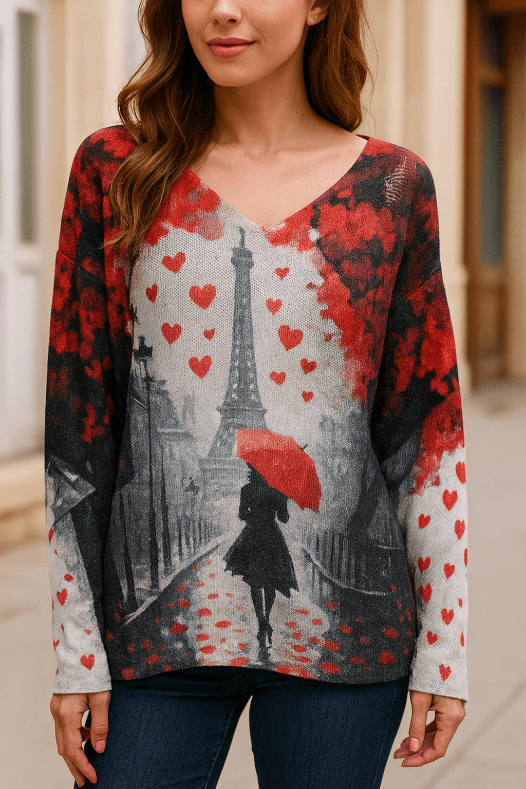 Lightweight Eiffel Tower sweater - Blue Sky Fashions & Lingerie