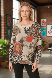 Lightweight sweater - Animal print Love - Blue Sky Fashions & Lingerie