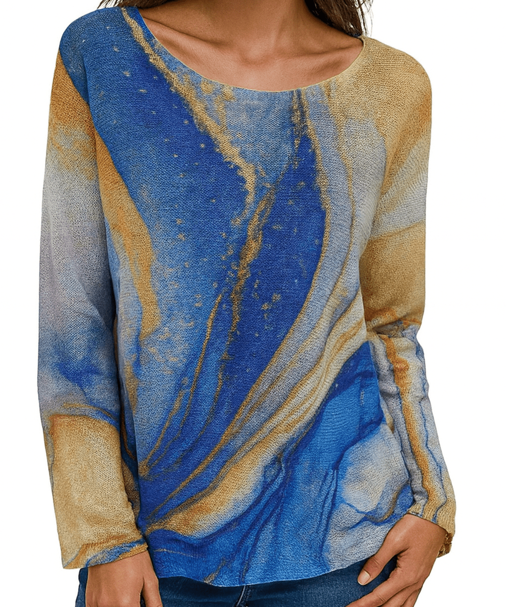 Lightweight sweater - blue marble - Blue Sky Fashions & Lingerie