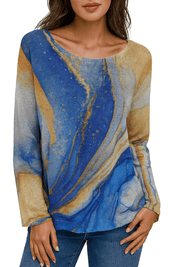 Lightweight sweater - blue marble - Blue Sky Fashions & Lingerie