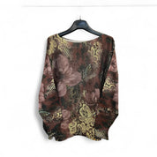 Lightweight sweater - brown floral - Blue Sky Fashions & Lingerie