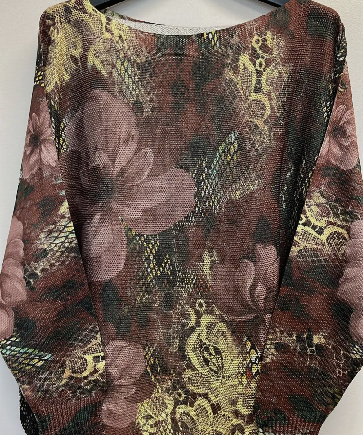 Lightweight sweater - brown floral - Blue Sky Fashions & Lingerie