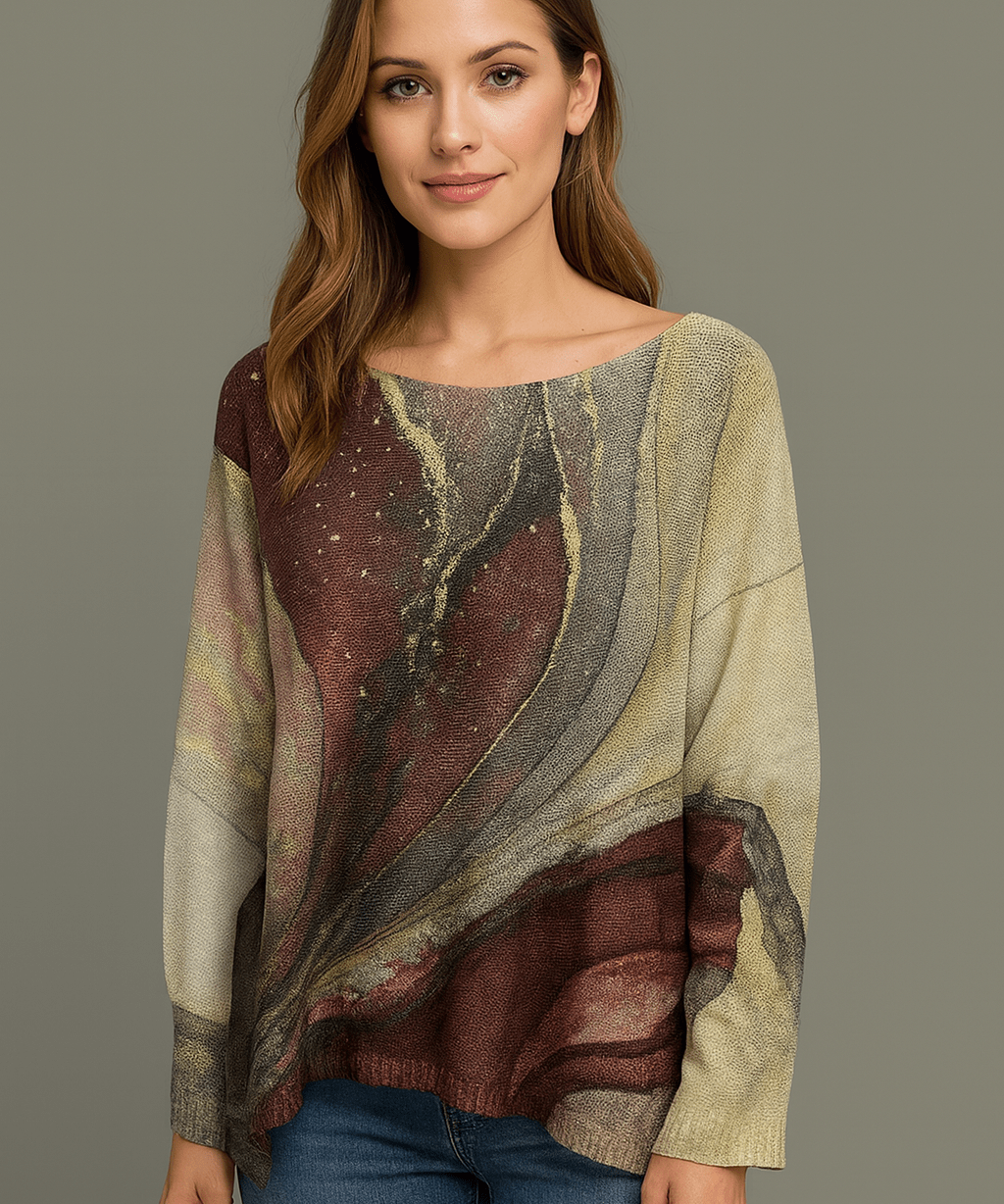 Lightweight sweater - brown marble - Blue Sky Fashions & Lingerie