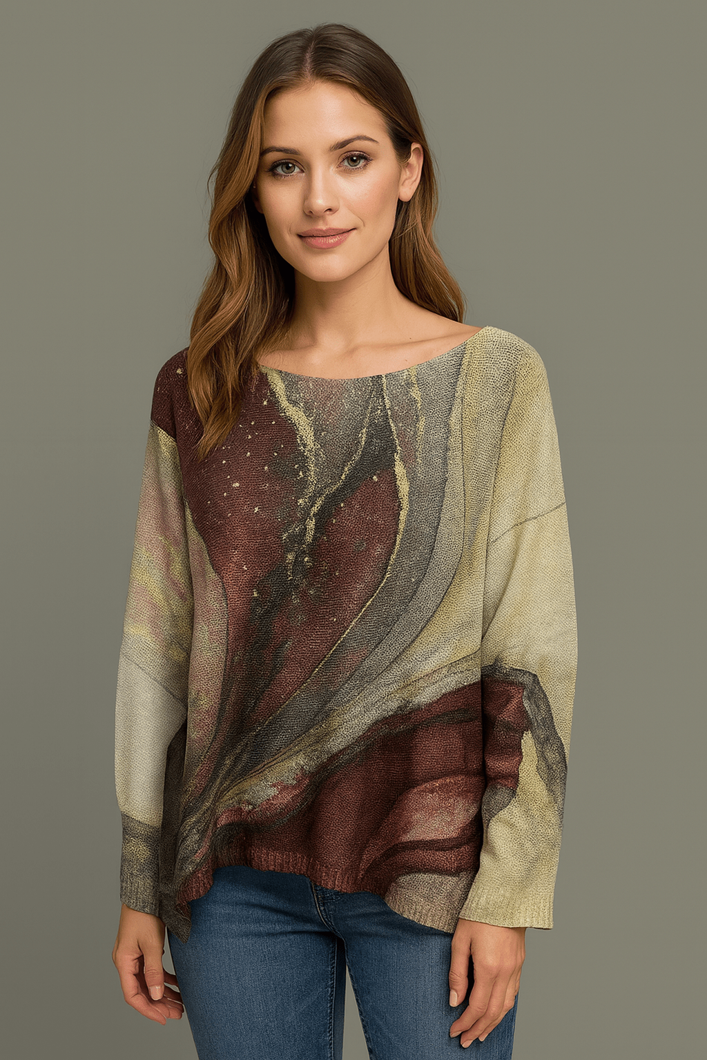 Lightweight sweater - brown marble - Blue Sky Fashions & Lingerie