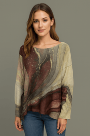 Lightweight sweater - brown marble - Blue Sky Fashions & Lingerie