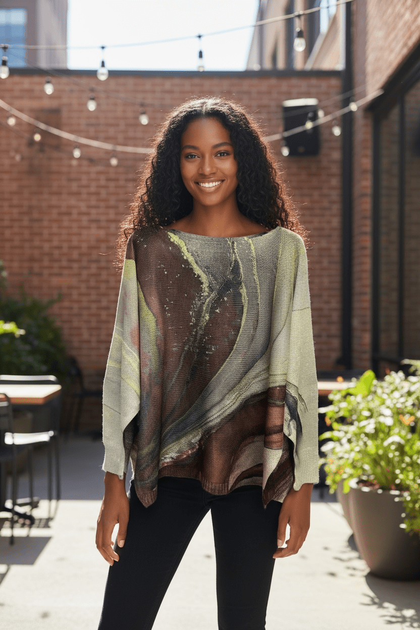 Lightweight sweater - brown marble - Blue Sky Fashions & Lingerie