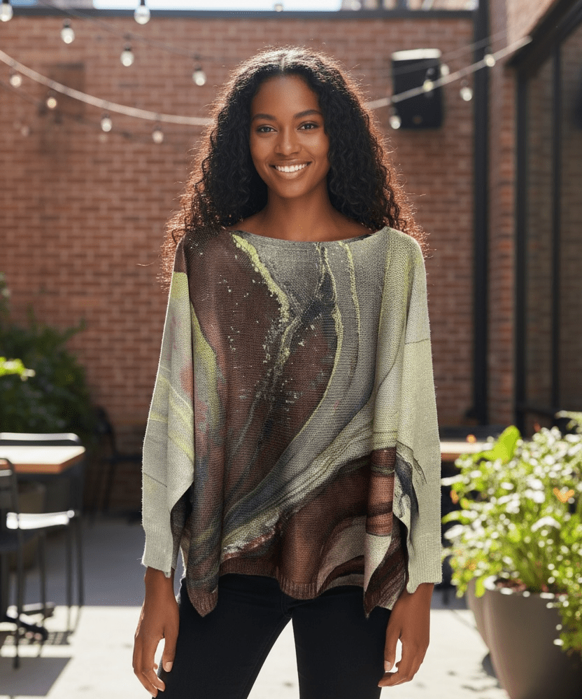 Lightweight sweater - brown marble - Blue Sky Fashions & Lingerie