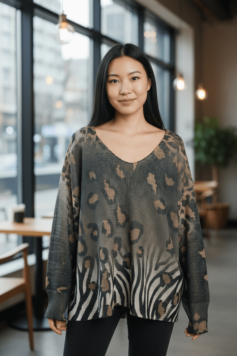 Lightweight sweater - Camo Zebra - Blue Sky Fashions & Lingerie