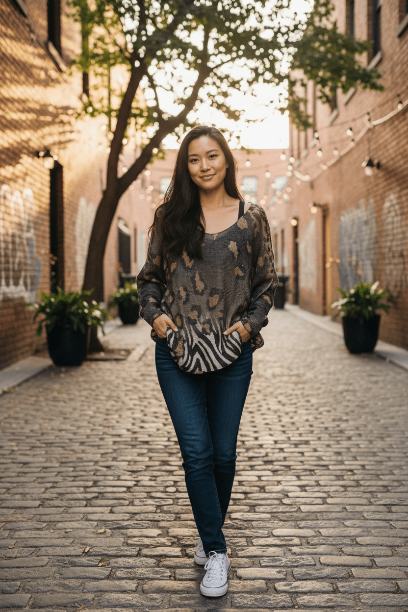 Lightweight sweater - Camo Zebra - Blue Sky Fashions & Lingerie