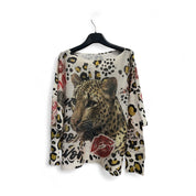 Lightweight sweater - Cheetah/lips - Blue Sky Fashions & Lingerie