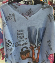 Lightweight sweater - fashion addict (blue) - Blue Sky Fashions & Lingerie