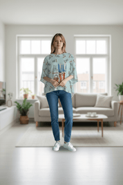 Lightweight sweater - fashion addict (blue) - Blue Sky Fashions & Lingerie