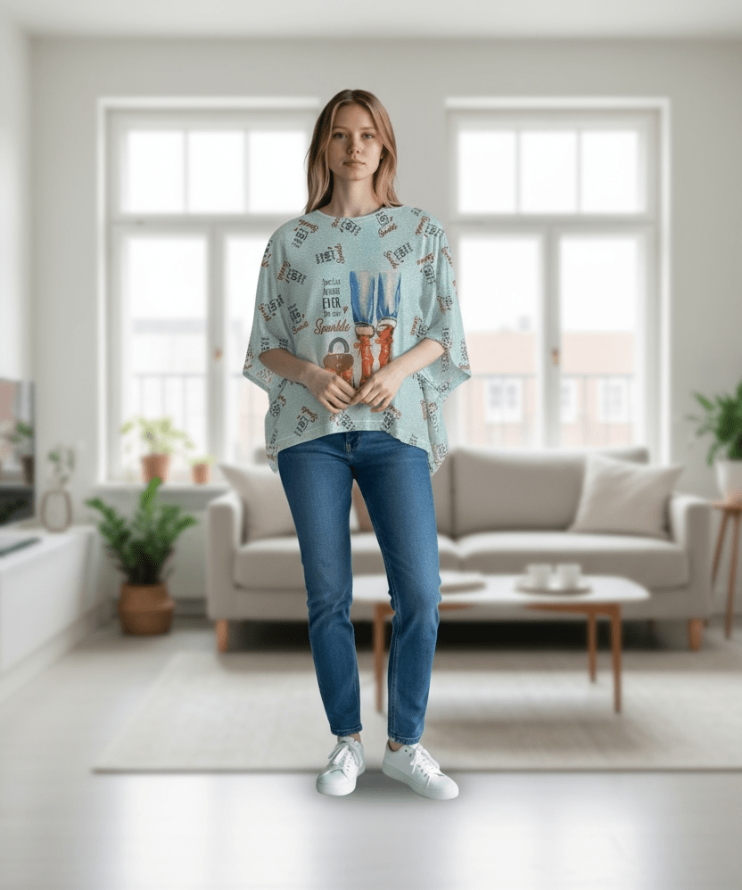 Lightweight sweater - fashion addict (blue) - Blue Sky Fashions & Lingerie