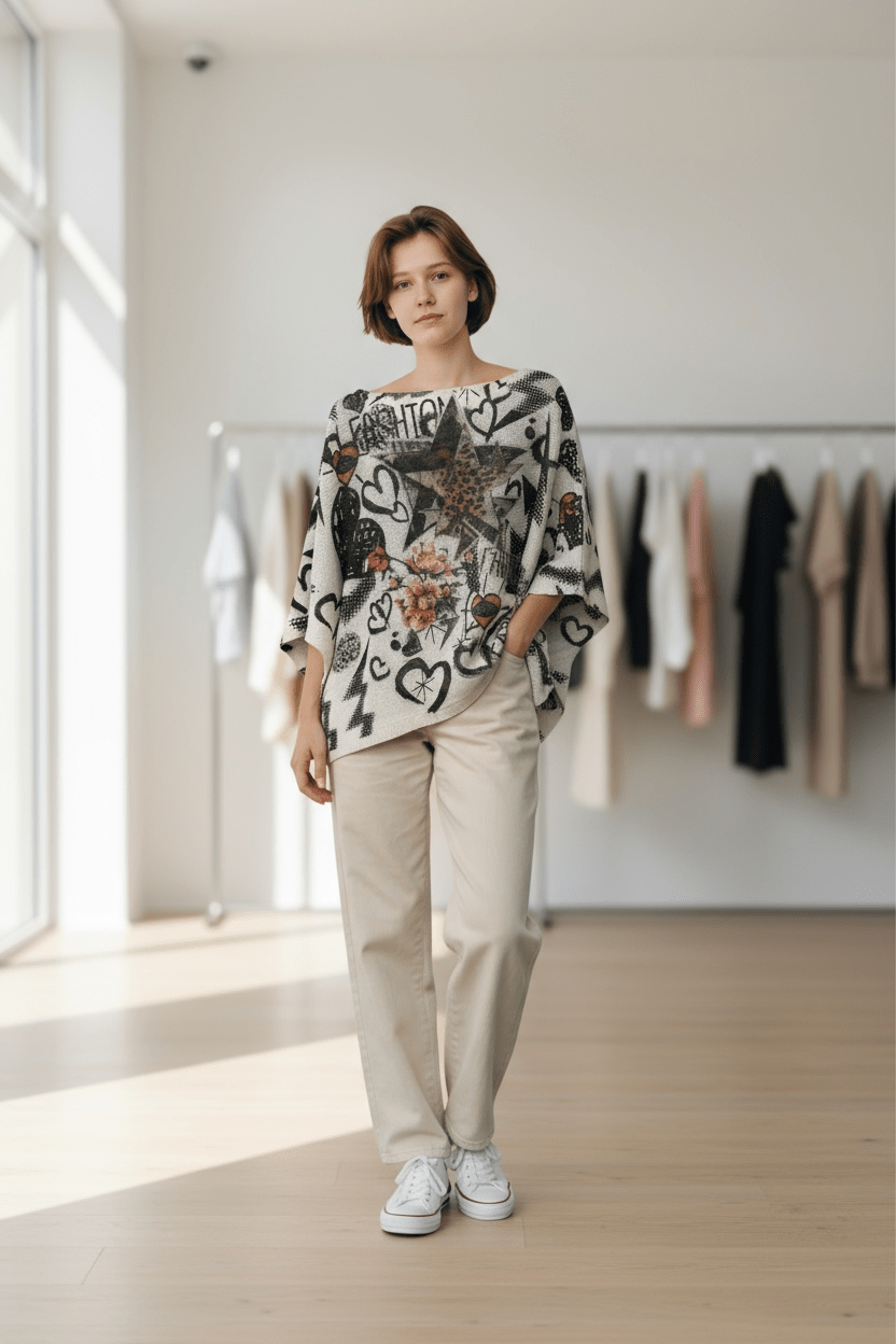 Lightweight sweater - Leopard Star - Blue Sky Fashions & Lingerie