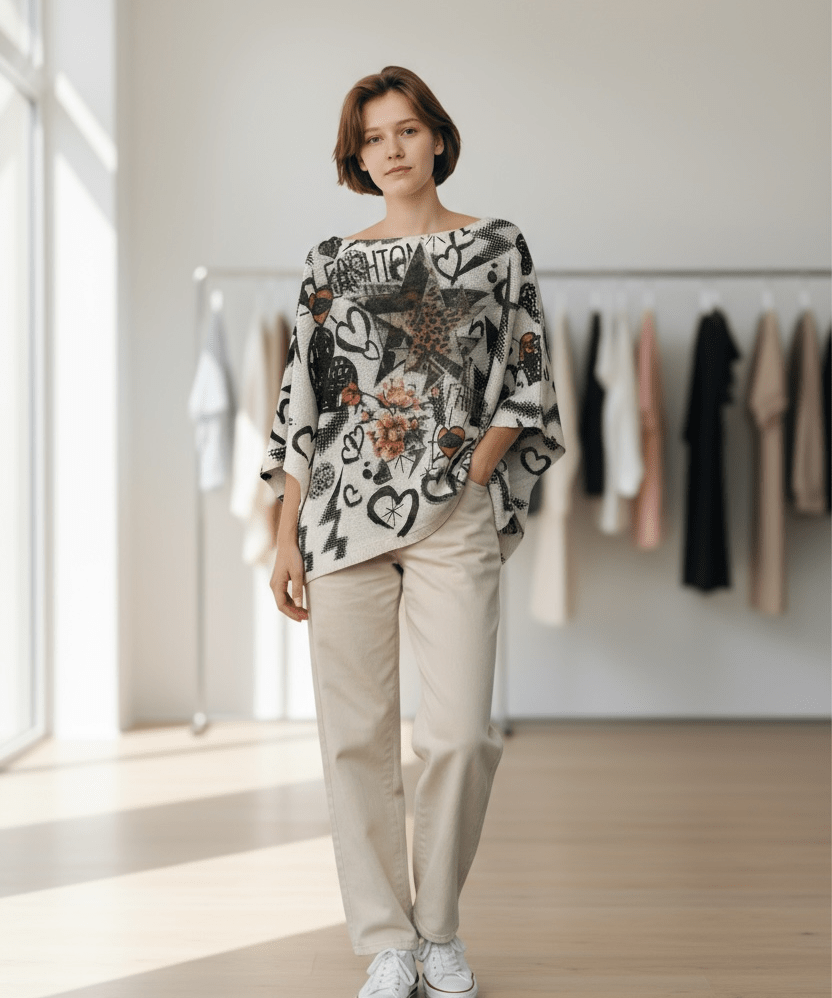 Lightweight sweater - Leopard Star - Blue Sky Fashions & Lingerie