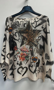 Lightweight sweater - Leopard Star - Blue Sky Fashions & Lingerie