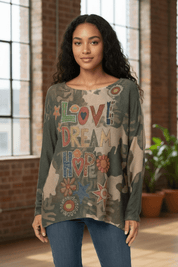 Lightweight sweater - Love Dream Hope - Blue Sky Fashions & Lingerie