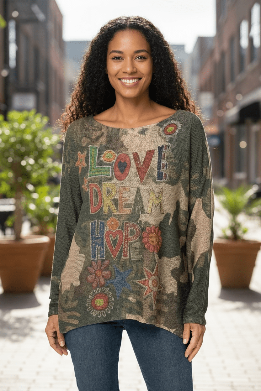 Lightweight sweater - Love Dream Hope - Blue Sky Fashions & Lingerie
