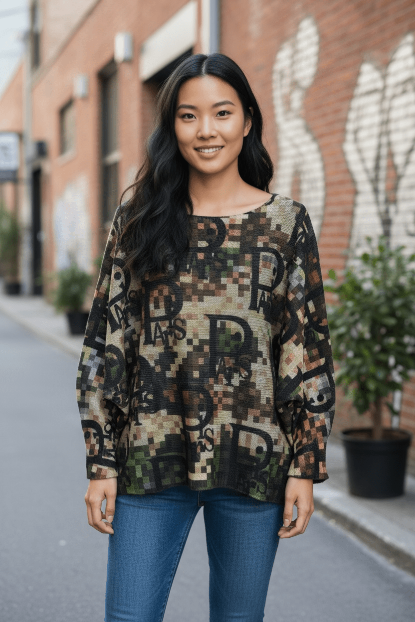 Lightweight sweater - Paris words - Blue Sky Fashions & Lingerie