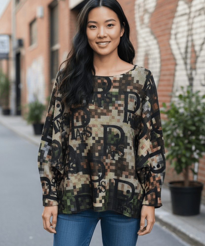 Lightweight sweater - Paris words - Blue Sky Fashions & Lingerie