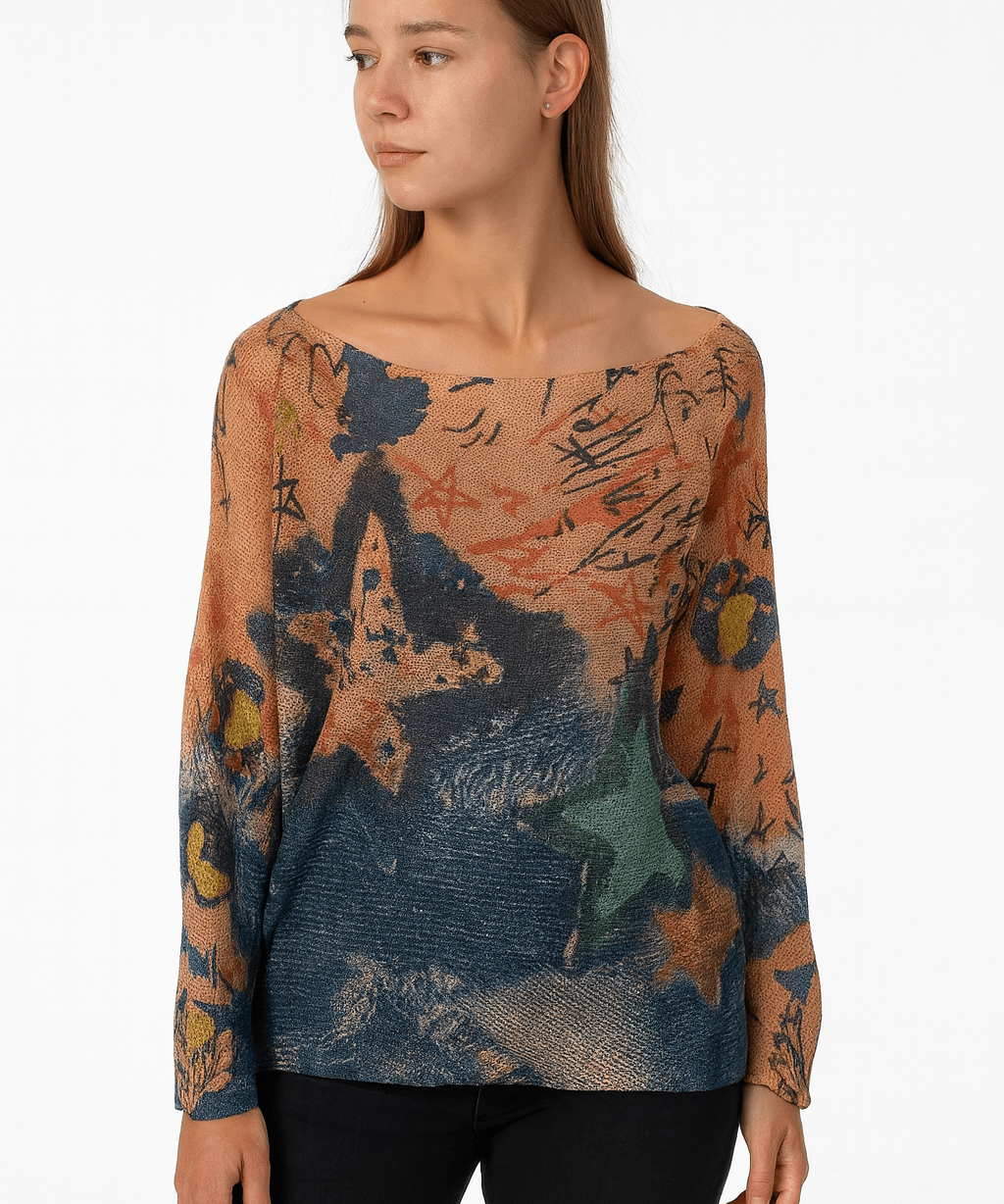 Lightweight sweater - star print - Blue Sky Fashions & Lingerie