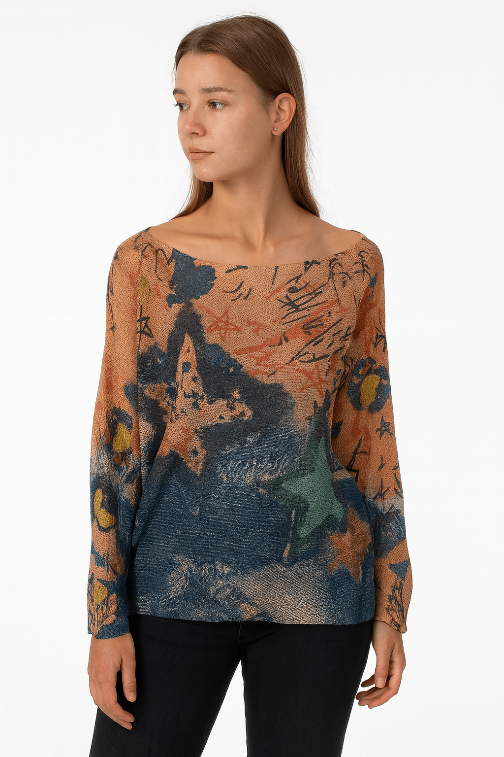 Lightweight sweater - star print - Blue Sky Fashions & Lingerie