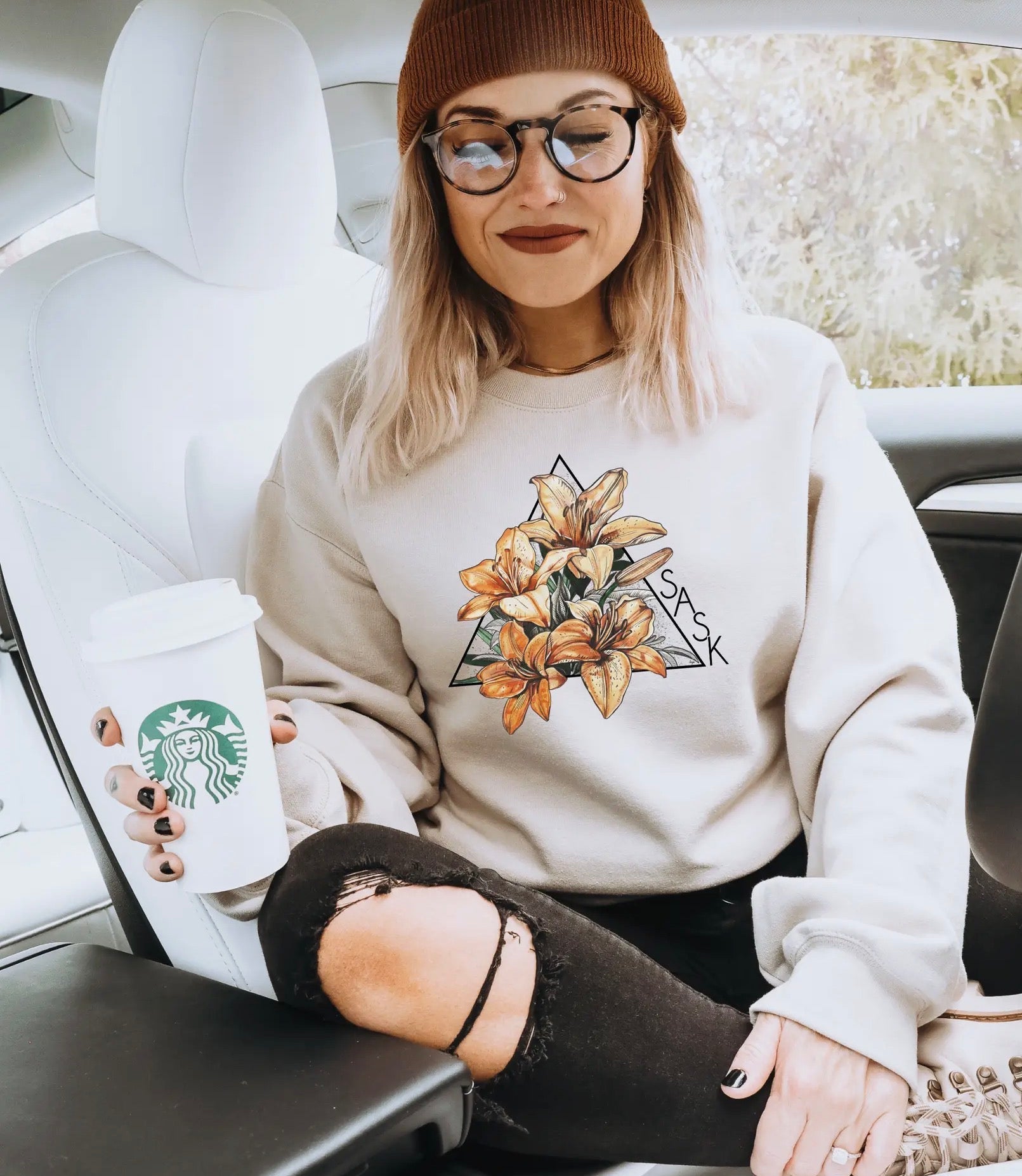 Lily Triangle Unisex Crewneck Sweatshirt | Sask Clothing - Blue Sky Fashions & Lingerie