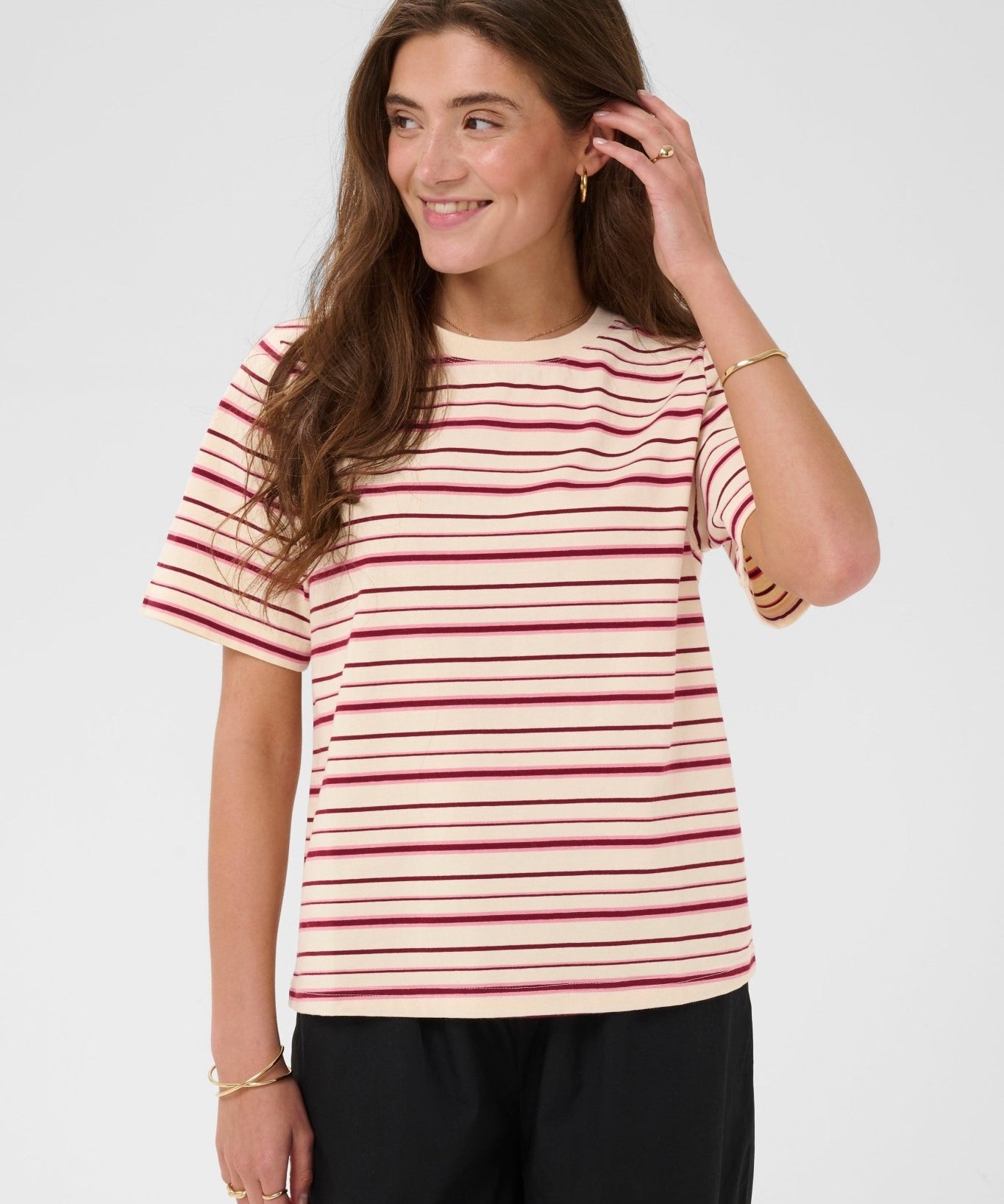 Liva Striped Cotton T-Shirt by Cream - Blue Sky Fashions & Lingerie