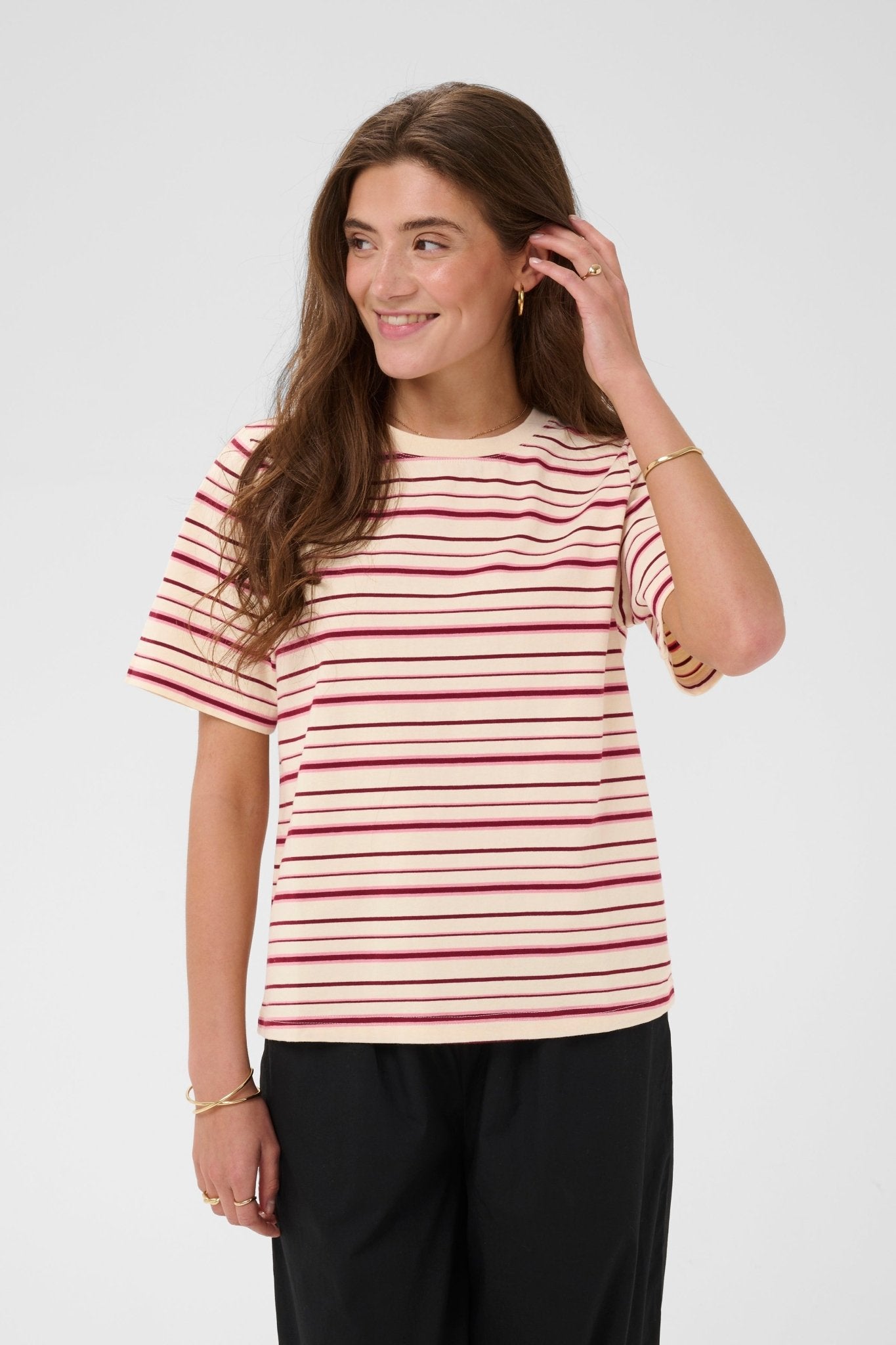 Liva Striped Cotton T-Shirt by Cream - Blue Sky Fashions & Lingerie