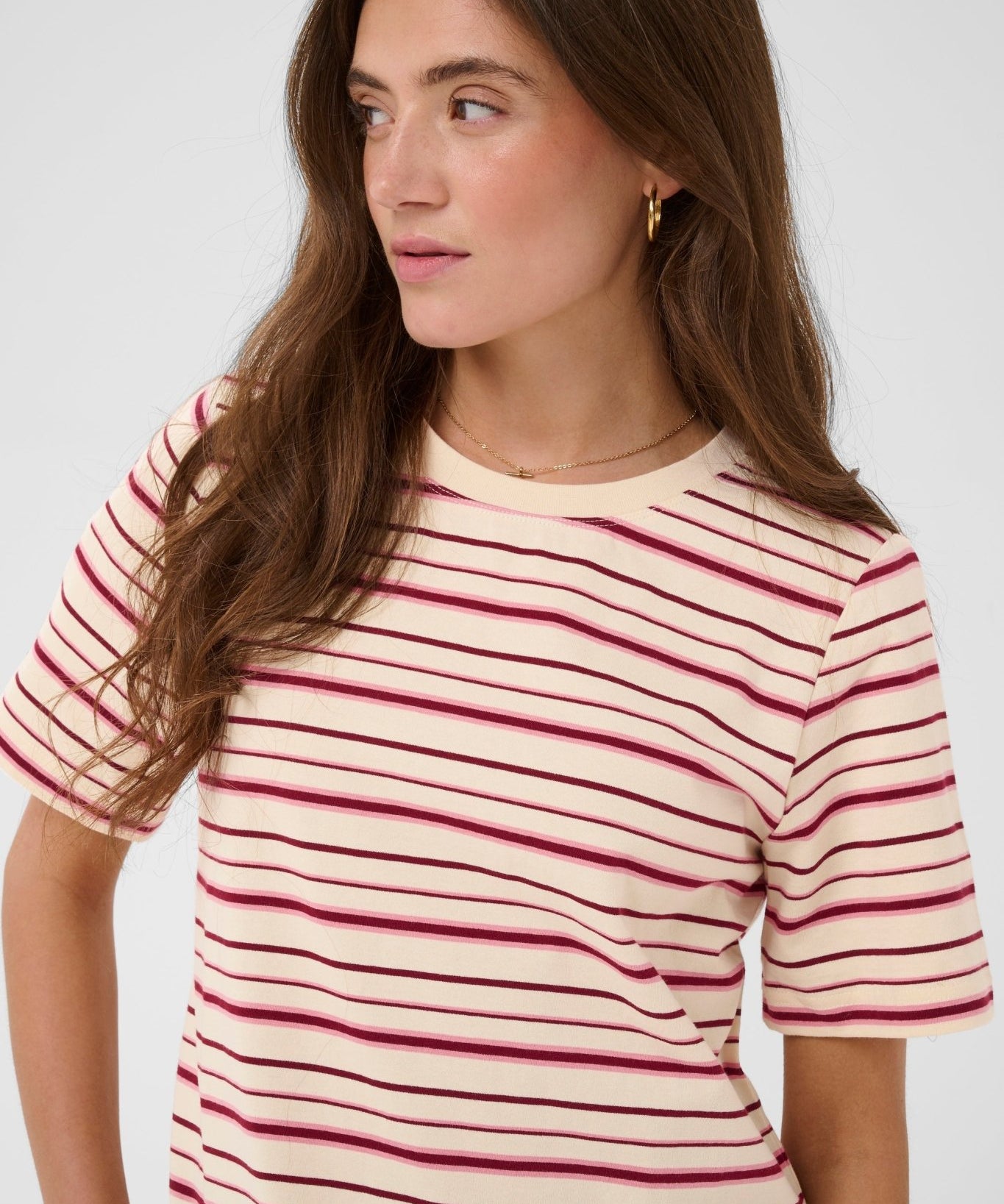 Liva Striped Cotton T-Shirt by Cream - Blue Sky Fashions & Lingerie
