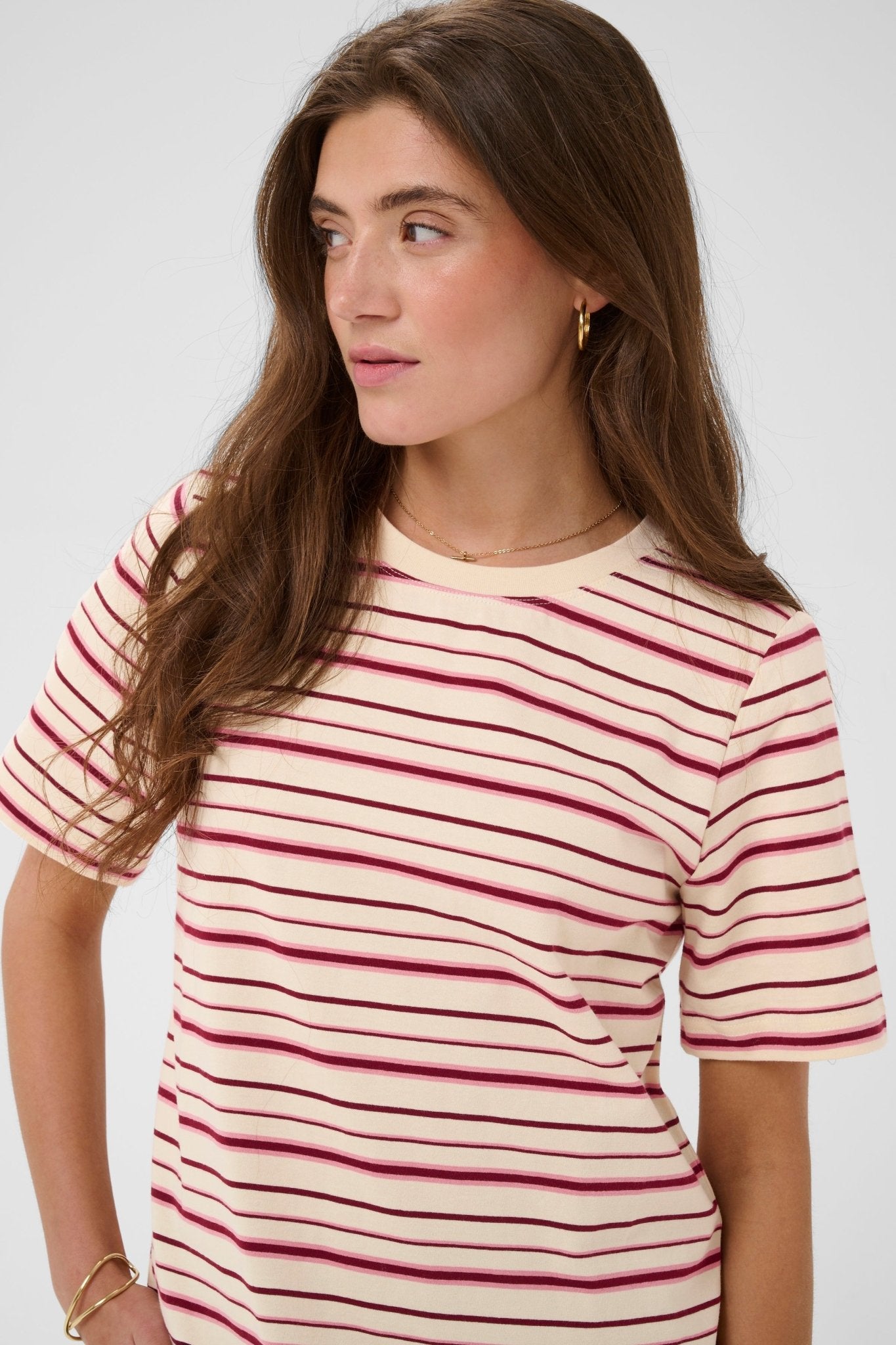 Liva Striped Cotton T-Shirt by Cream - Blue Sky Fashions & Lingerie